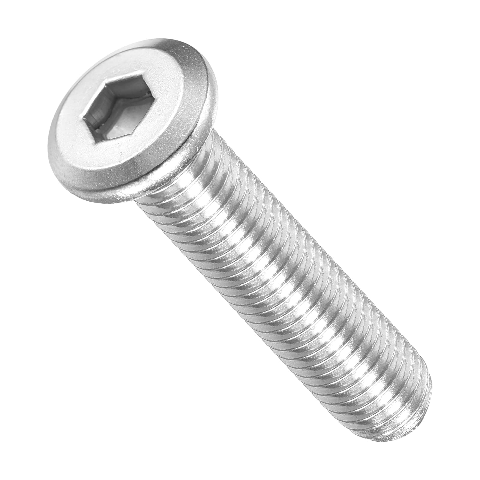 METALLIXITY Flat Head Hex Socket Cap Screws Bolts(M10-1.5x45) 10Pcs, 304 Stainless Steel Hex Socket Furniture Bolts Screws