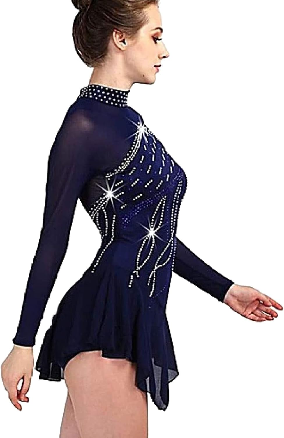 Girls' Figure Skating Clothing Handmade Ice Roller Skating Dress for Stage Performance