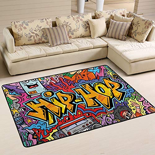 Tapis robuste anti-tache dessin animé pour salon dynamique - 2