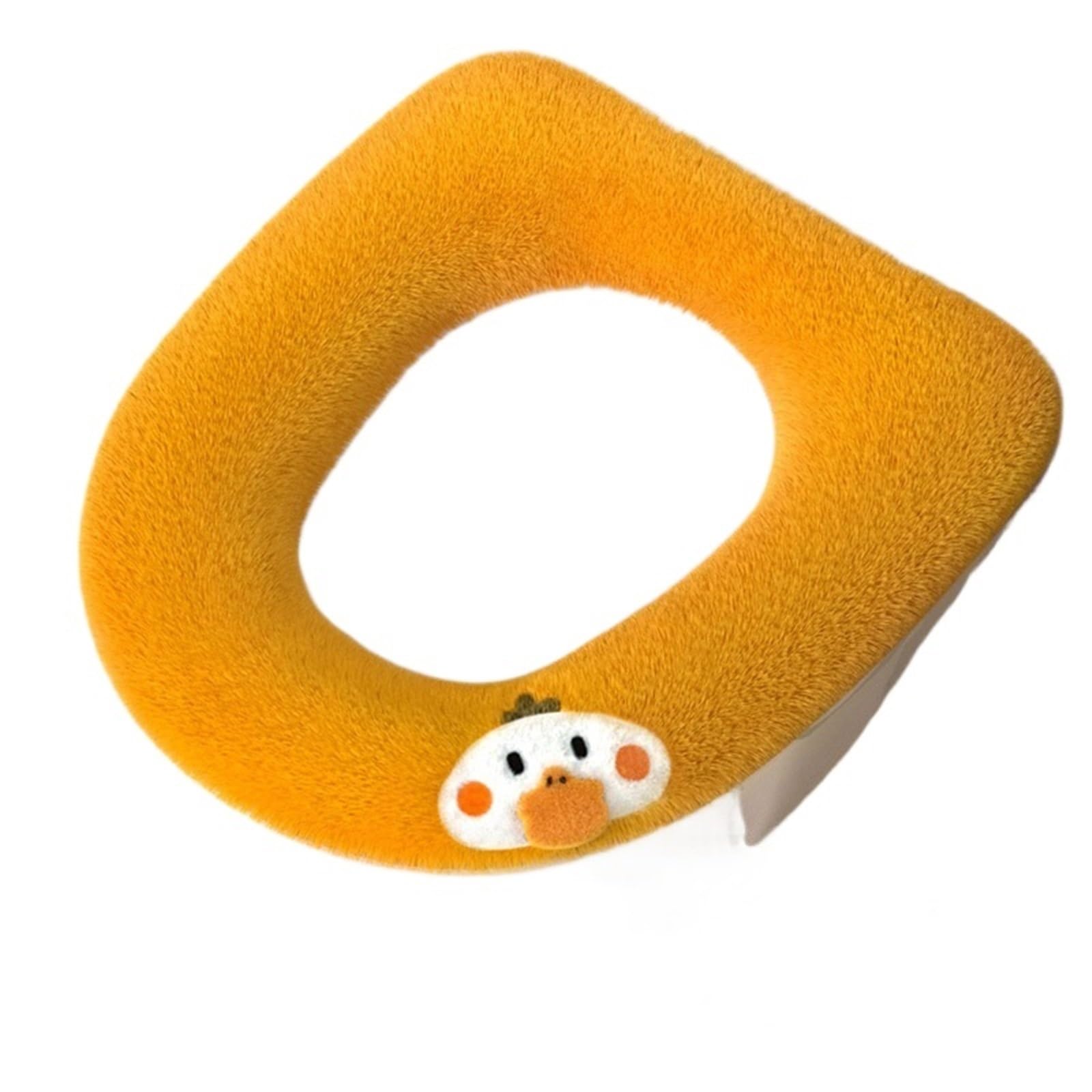 PADGCNOR Soft Toilet Seat Cushion Winter Thicken Toilet Seat Cover Mat Warm Soft Washable Universal Cushion Lid Pad Bathroom Accessories(Yellow)