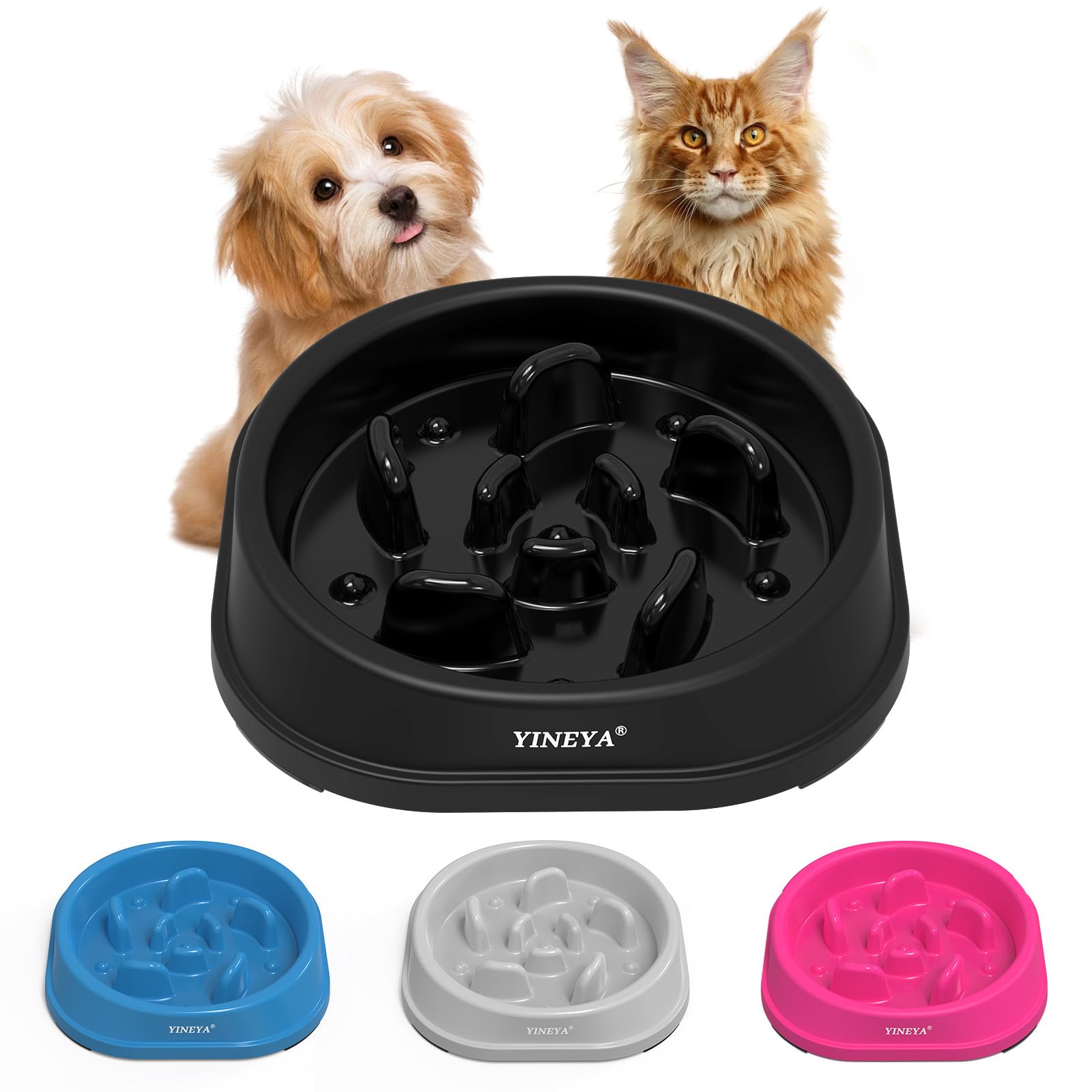 YINEYASlow Feeder Dog Bowls Small Size Dog, Anti-Choking Dog Slow Feeder Bowl, Slow Feeder Cat Bowl, Cat Food Bowl Slow Feeder, Small Dog Bowls Slow Feeder, Cat Puzzle, Cat Supplies For Dogs and Cats