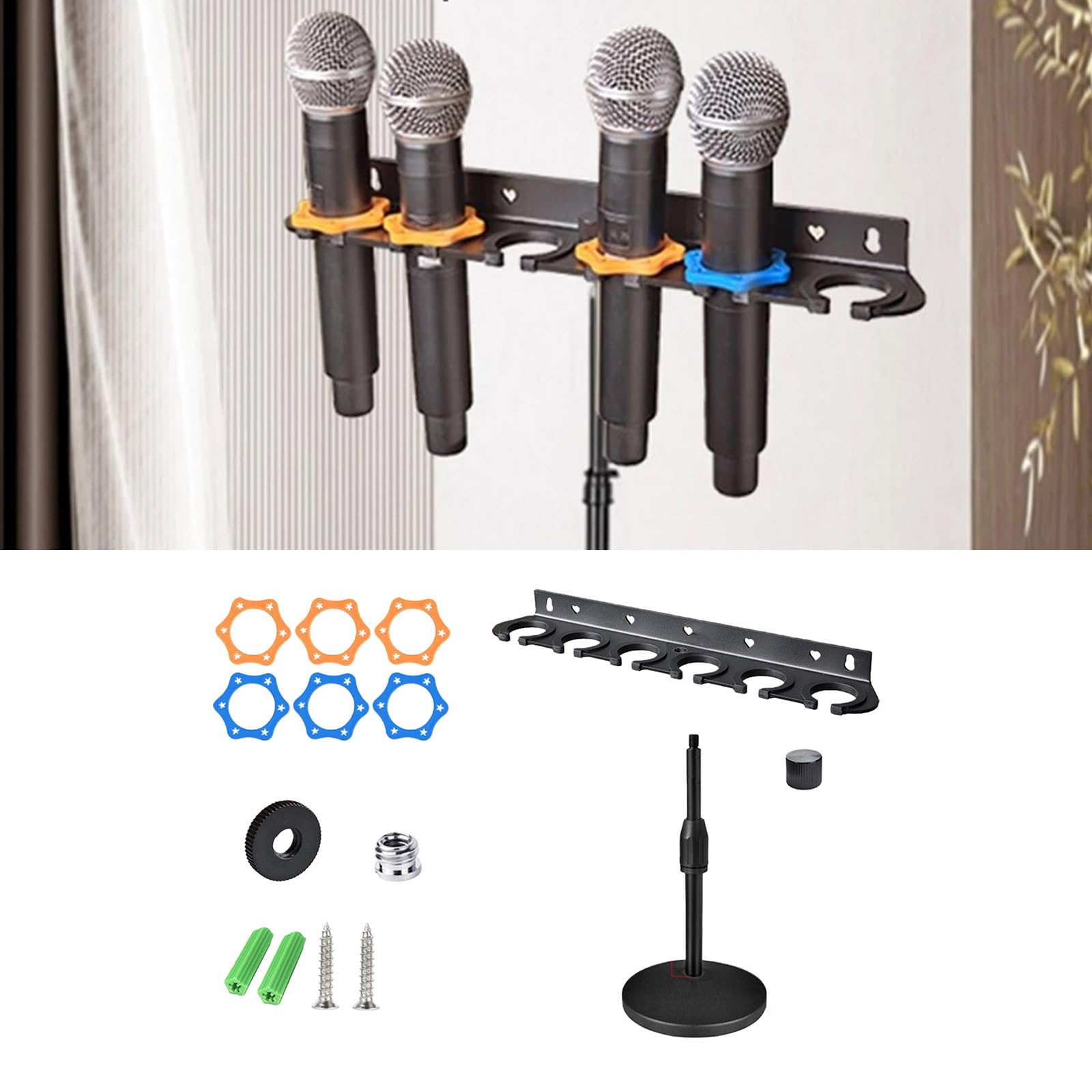 Support mural pour microphone avec support de bureau pour une organisation efficace du lieu de travail
