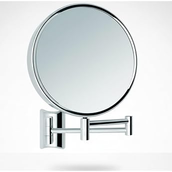 Kosmetikspiegel Imola   360  drehbarer Schminkspiegel mit Wandmontage   doppelseitiger Rasierspiegel mit 3x & 7x Vergr erung   ausziehbarer Badspiegel aus verchromtem Metall   19 cm
