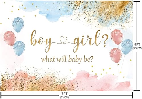 Miniatura 5 de Telón de fondo de acuarela rosa rubor azul de 7 x 5 pies, para revelación de género, para niño o niña, él o ella, fondo de fotografía de oro rosa,