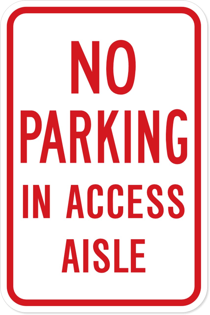 Tin sign vintage No Parking in Access Aisle Parking Plaque Poster for Bar Pub Beer Home Garage Man Cave Wall Decor 12x8 Inch