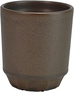 盆栽妙【美濃焼】 筒型丸深 2.5号 ブラウンマット 幅8cm×高さ9cm 盆栽鉢 山野草鉢 植木鉢 丸形 円柱型 盆栽 山野草 観葉植物 多肉植物