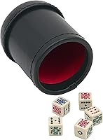 Vista 1 de CHH SS-CQG-7815 - Taza de cuero de lujo con 5 dados de póquer