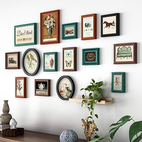 Miniatura 3 de Juego de marcos, marcos de collage de galería de pared con plantilla para colgar, decoración de pared, sala de estar, dormitorio, marco de fotos de