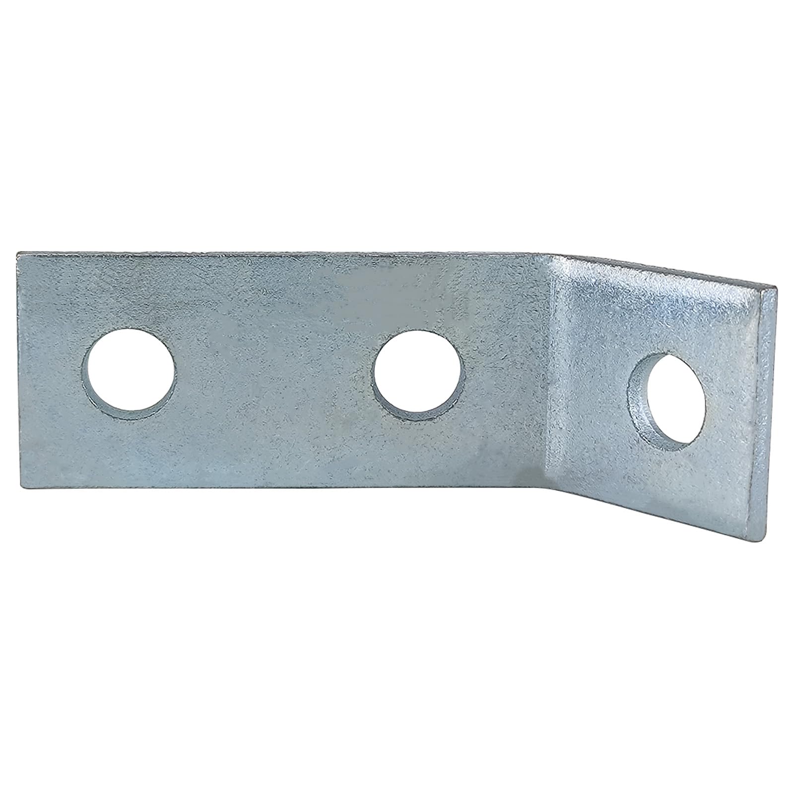 Soporte de ángulo abierto de 3 agujeros de 45 grados, conector de marco de esquina de metal, ajuste para perno de 1/2 pulgada en canal de puntal de 1-5/8 pulgadas, paquete de 12