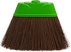 1 Vassoura de Piaçava 30cm Base Plástica Reforçada Sem Cabo Limpeza Pesada Quintal Calçada Garagem Varre Sujeira Folhas Poeira Utilidades Domésticas Cerdas Naturais Duráveis Vassoura Externa