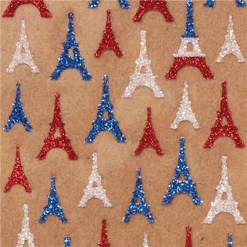 Amazon.com: cute red-white-blue Eiffel Tower glitter stickers from ...