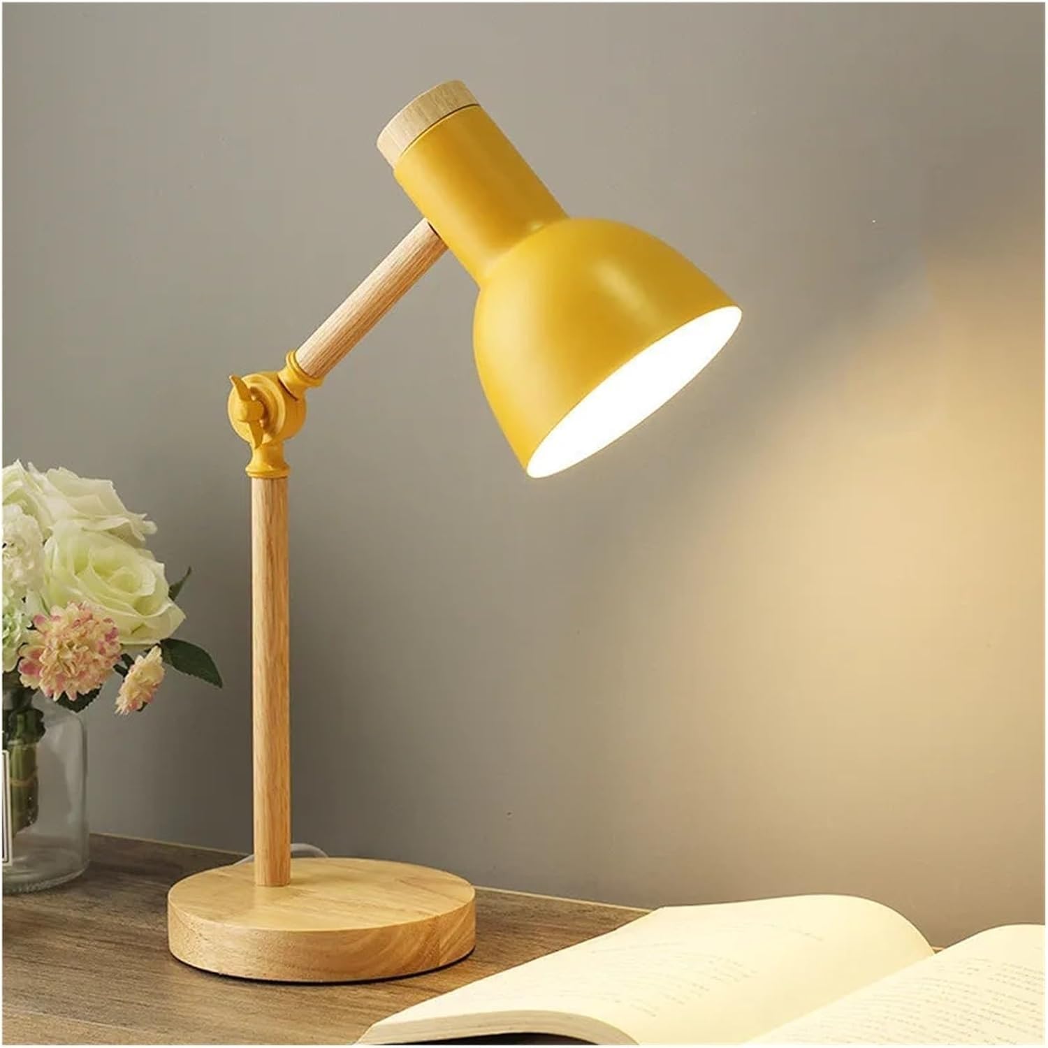 Eyes Protection Table Lamp E27 Nordic Wood Desk Lamps Height Adjustable