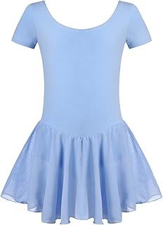 untlet Children's Ballet Clothing Girls Ballet Dress Cotton Ballet Suit Short Sleeve Ballet Jersey Dance Dress Ballet Body...
