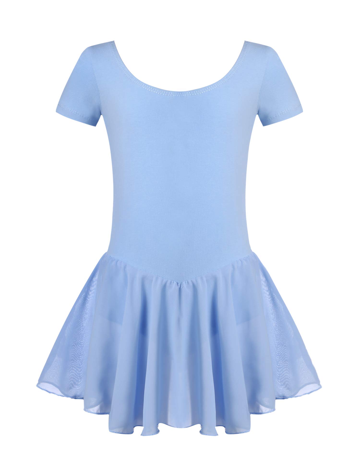 untlet Children's Ballet Clothing Girls Ballet Dress Cotton Ballet Suit Short Sleeve Ballet Jersey Dance Dress Ballet Body with Chiffon Tutu 2–9 Years