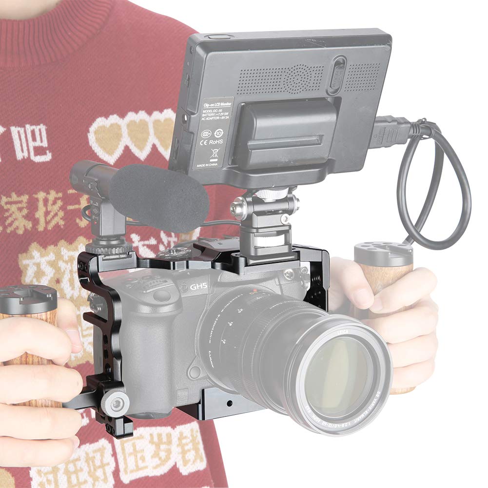 [Update Version] NICEYRIG GH5s GH5 Cage de caméra avec Cold Shoe NATO Rail pour Panasonic Lumix GH5s GH5