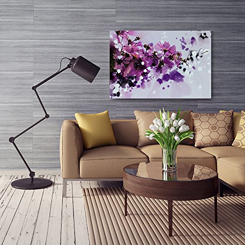 Tableau Fleurs Violet XXL 120x80 Feeby Impression Sur Toile Murale