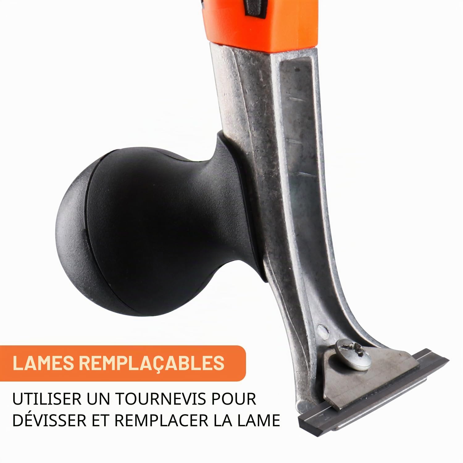 Grattoir ergonomique en carbure de tungstène de qualité supérieure, 6,3 cm, outil grattoir pour enlever le vernis, la peinture, la colle, la résine, le vernis sec, les taches, le mastic, les rayures