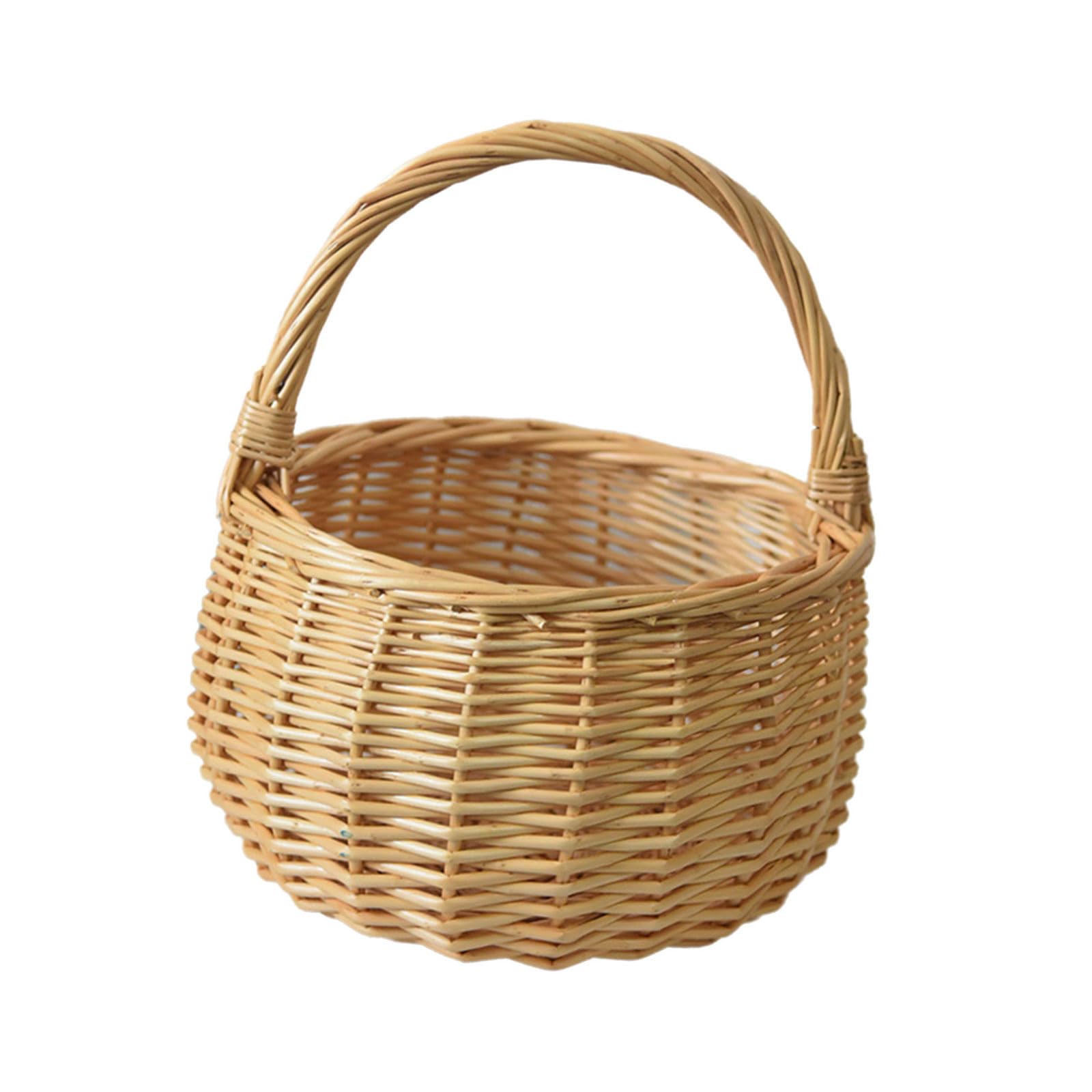 Oxxggkao Functional Wicker Basket Portable Storage Holder Perfect for Farm Market Visits and Home Organization of Produces User Friendly Storage Basket