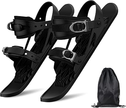 Mini Ski Skates for Snow, Short Mini Skating Ski Shoes Size Short Snowskates Snowblades Skiboards, Portable Ice Skates for Snow Winter Sports