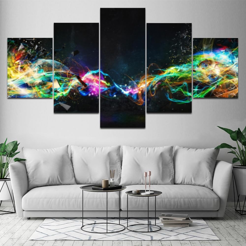 poster 5 pezzi graffiti astratti 5 Pezzi di Tela,5 Pannelli Wall Art Poster,Moderno Canvas,5 Pannelli Quadro su Tela,Quadri Moderni Stampa di Immagini musica elettronica,Decorazioni casa 150x80cm