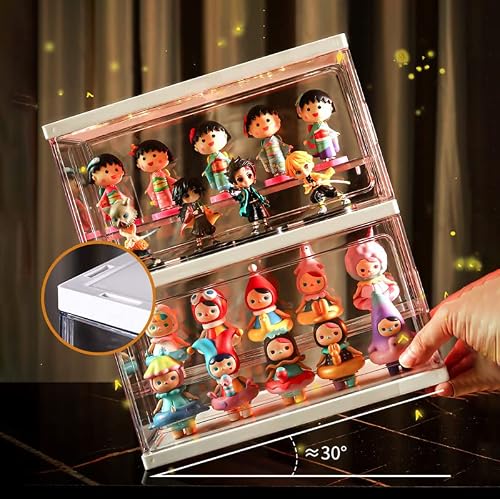 Display Case For Figures Adjustable Display Stand Clear Acrylic Display Box With Door Suitable For Collectibles Action Figures Pop Mart （10.63"X6.3"X5.52" #TOP5
