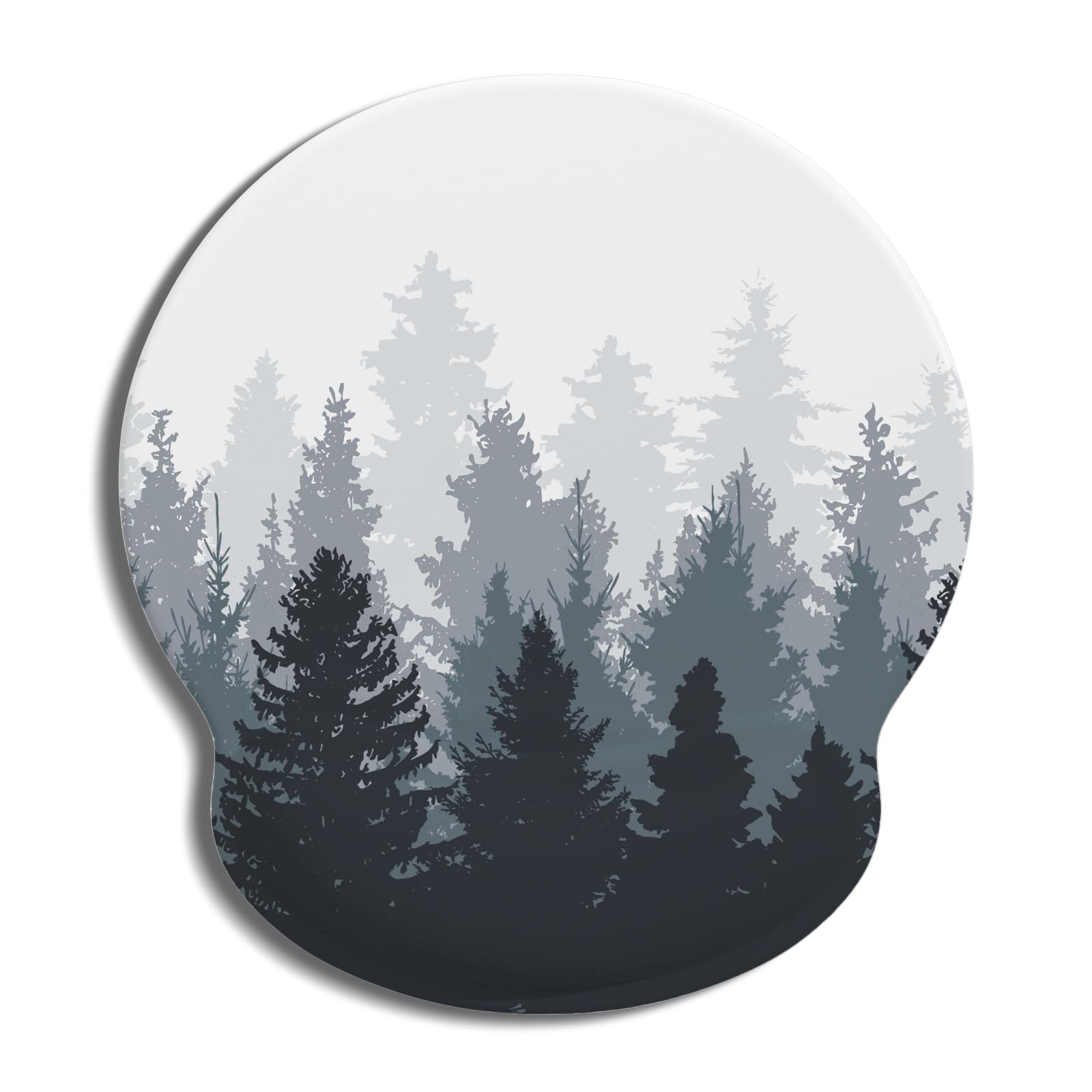 Auhoahsil Mouse Pad, Ergonomic Mouse Pad with Wrist Rest, Pain Relief Computer Gel Mouse Pad Wrist Support for Laptop, Mousepad with Non-Slip PU Base, Mouse Pads for Desk, Misty Forest