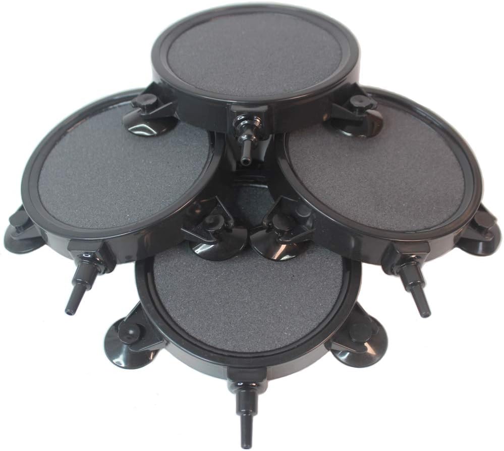 PINVNBY 4.2-Inch Carborundum Air Stone Disc Diffuser with Suction Cups - Fine Micro Bubbles for Aquarium Oxygenation, Hydroponics, Ponds