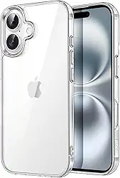JETech Capa para iPhone 16 6,1 Polegadas, Case Protetora de Telefone à Prova de Choque, Anti-Amarelecimento, Capinha Parte Traseira Transparente Anti-Riscos (Claro)