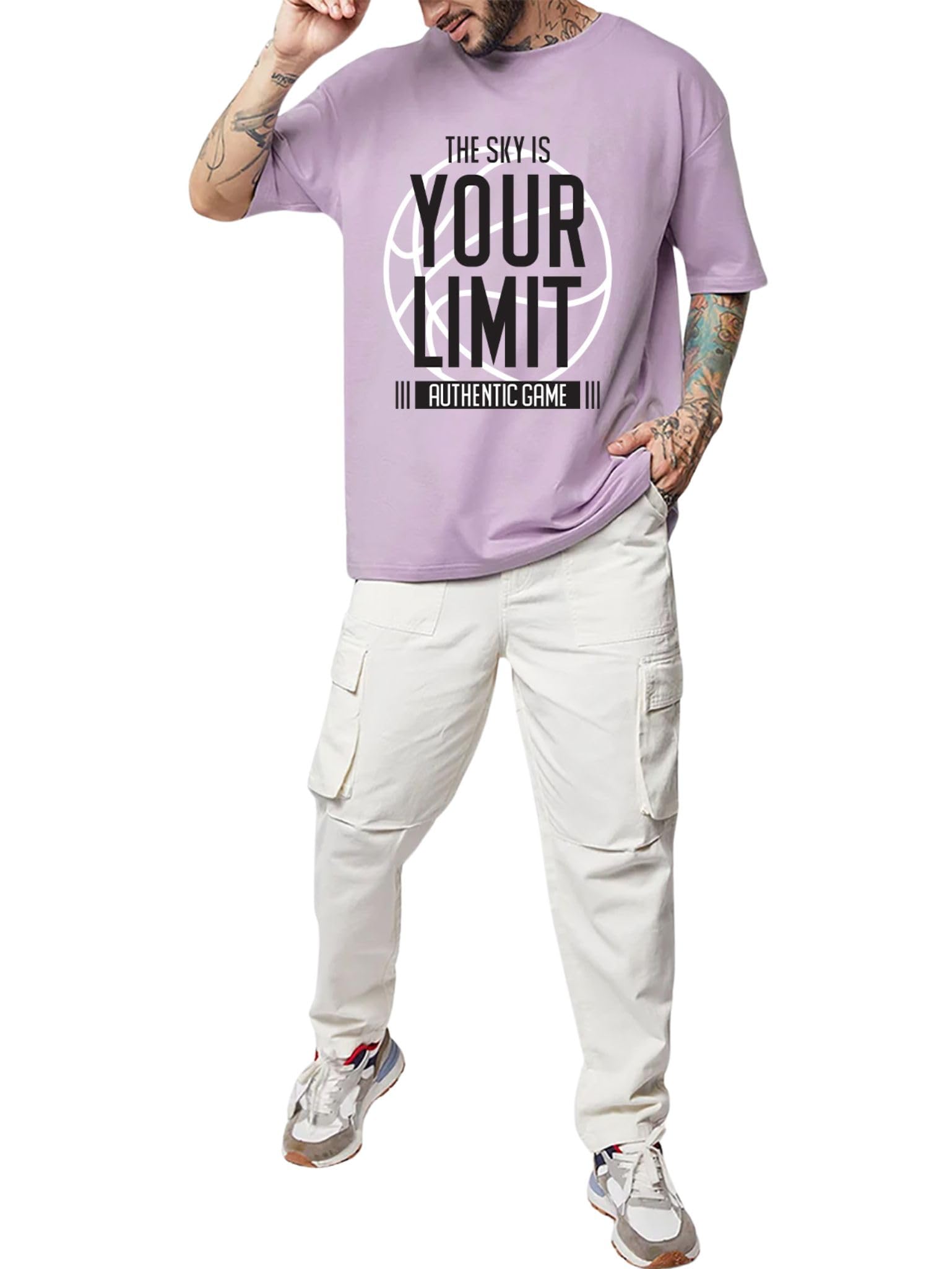 GenericBenny Brooks Men's Round Neck Half Sleeve Oversized Graphic Printed T-Shirt