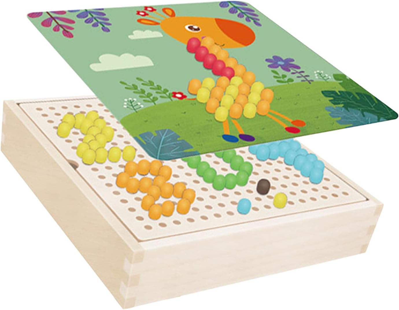Huairdum Mushrooms Wooden Board Toy, Mushrooms Wooden Board Game Safety Puzzle for Daily Life for Kids (Forest)