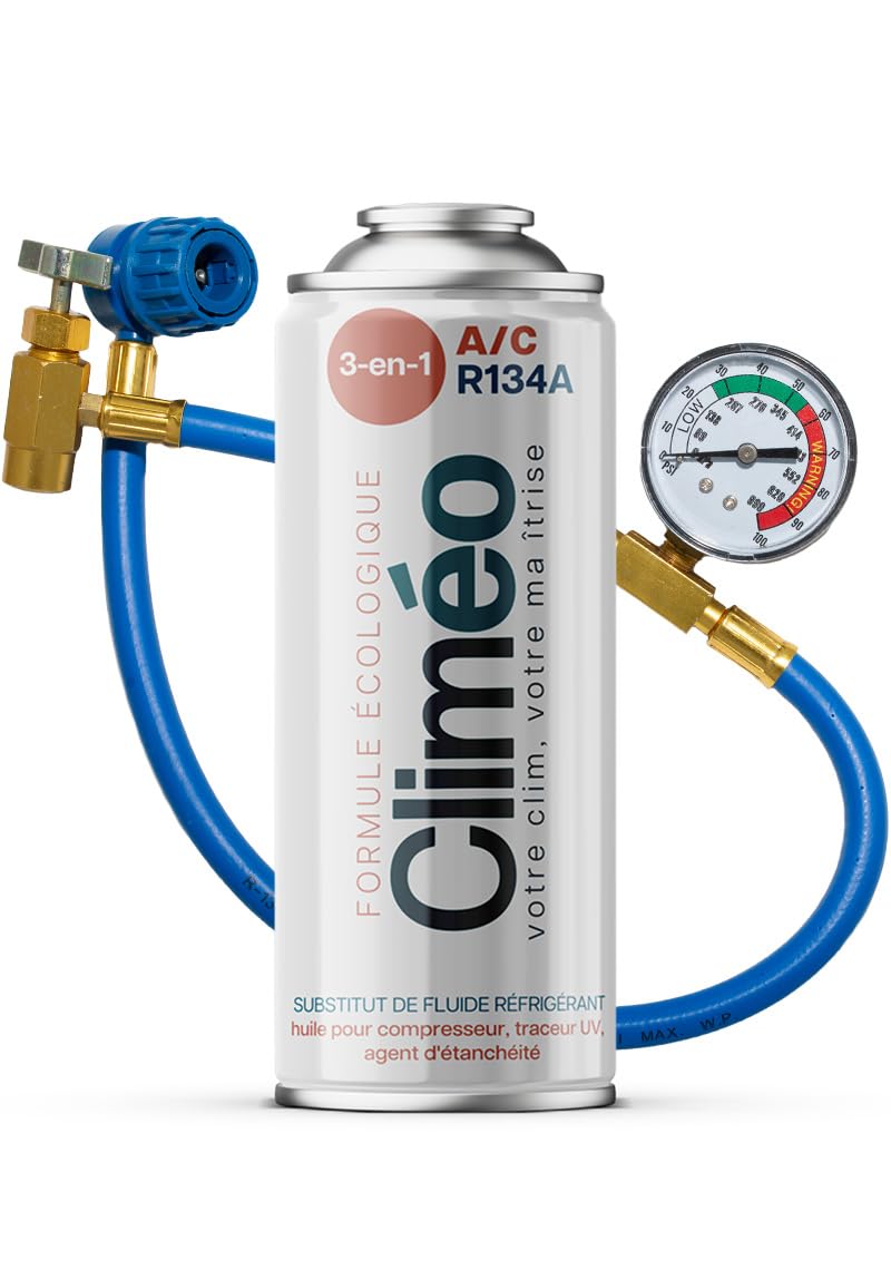 3in1 Set di Ricarica Refrigerante R134a R12 - Ricarica e Manutenzione dell'aria Condizionata da Soli - Equivalente a 625g di R134a - Sigillante & Olio - Stop Leak e Manutenzione per Auto