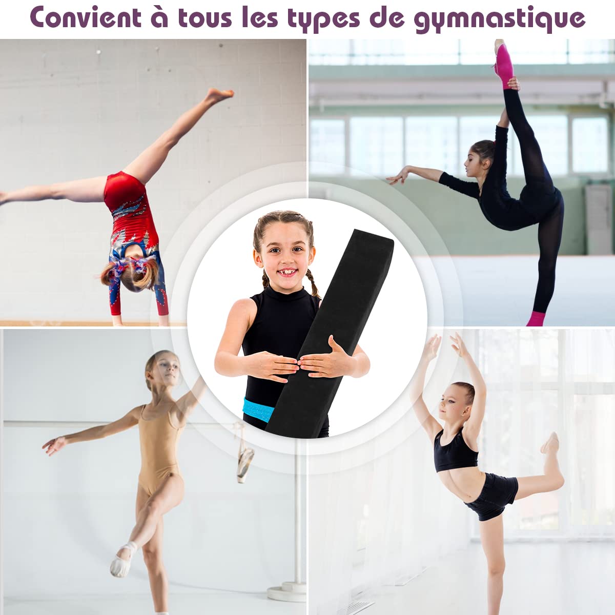 Trave Di Equilibrio Pieghevole RELAX4LIFE 210 Cm - Con Base Antiscivolo, Schiuma EPE, Per Bambini E Adulti, Rosa - Foto 4