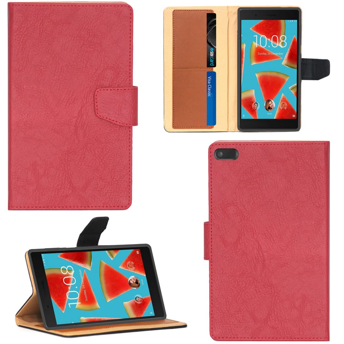Zaoma Pattern Multi Protective Pu Leather Case with Viewing Stand and Card Slots Flip Cover Compatible for Lenovo Tab 7 TB-7504X - Red R5 (B09XBF2M44) Amazon Price History, Amazon Price Tracker