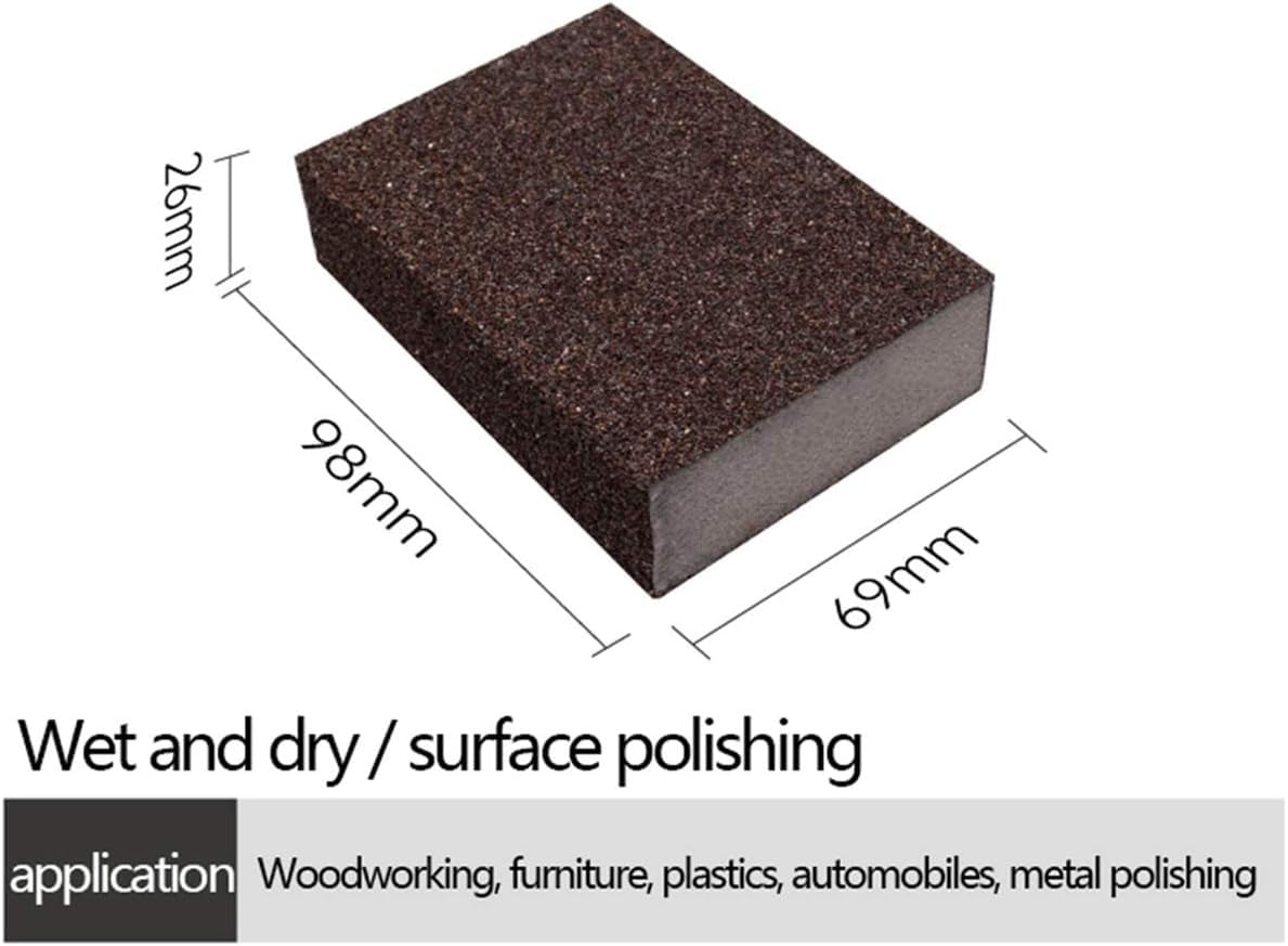 Blocchi di spugna abrasiva professionali - 20 pezzi, grane assortite (60-220) for legno, metallo e altro - Lavabili e riutilizzabili(100Grit)