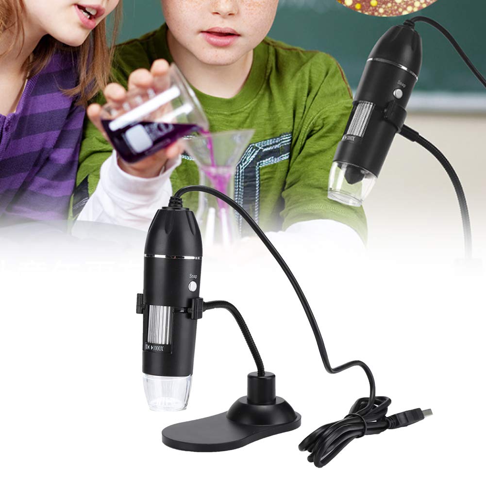 Cámara de Microscopio USB, Aumento de 50x a 1000x, Microscopio Digital Portátil con 8 Luces LED, Soporte Ajustable, Cámara de Endoscopio para Estudiantes, Inspección Industrial