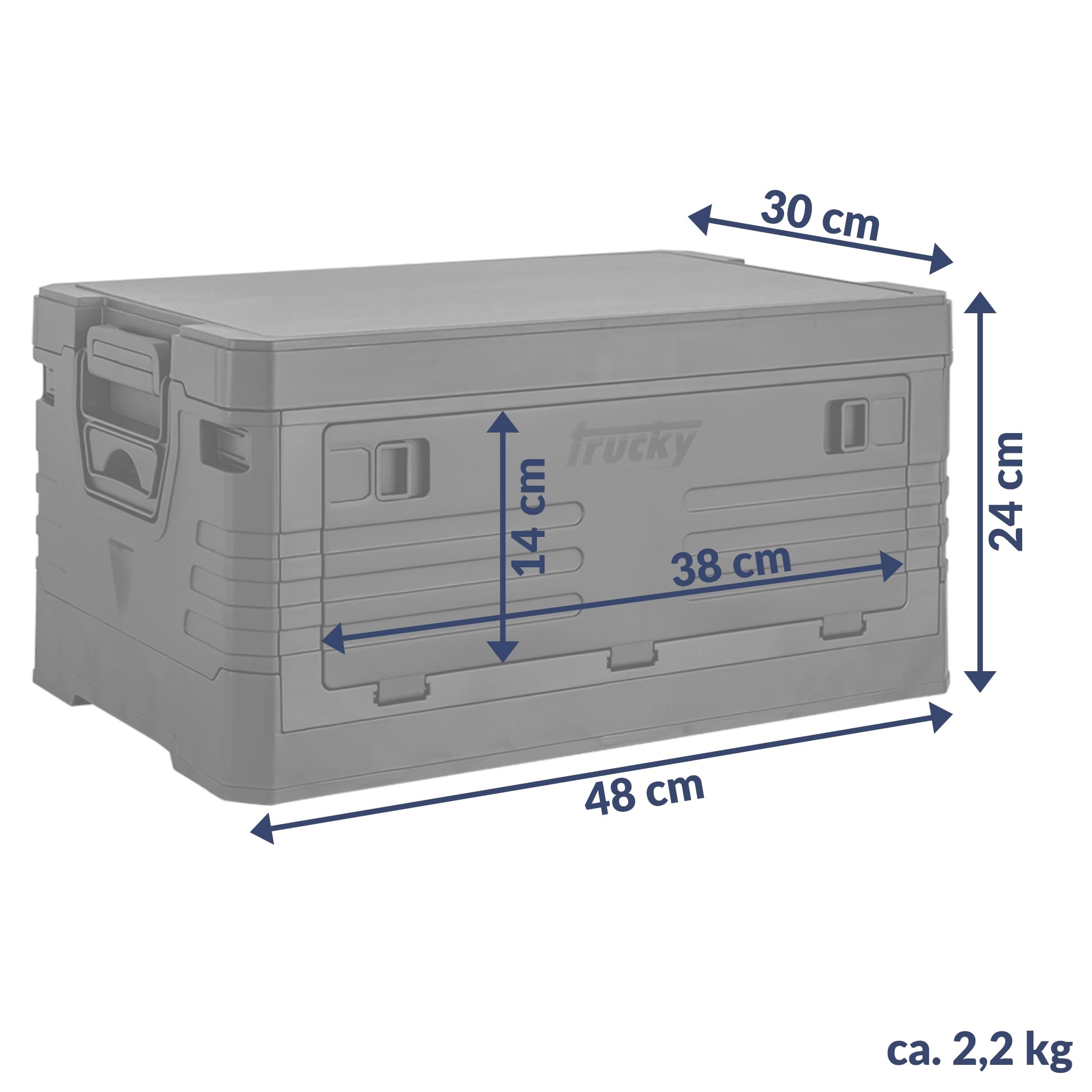 Trucky Storage Box mit Deckel Camping Klappbox Klappkiste Aufbewahrungsbox | 2er Set 35 L, 48 x 30 x 24 cm, Grün, faltbar, Aufbewahrung, Kiste