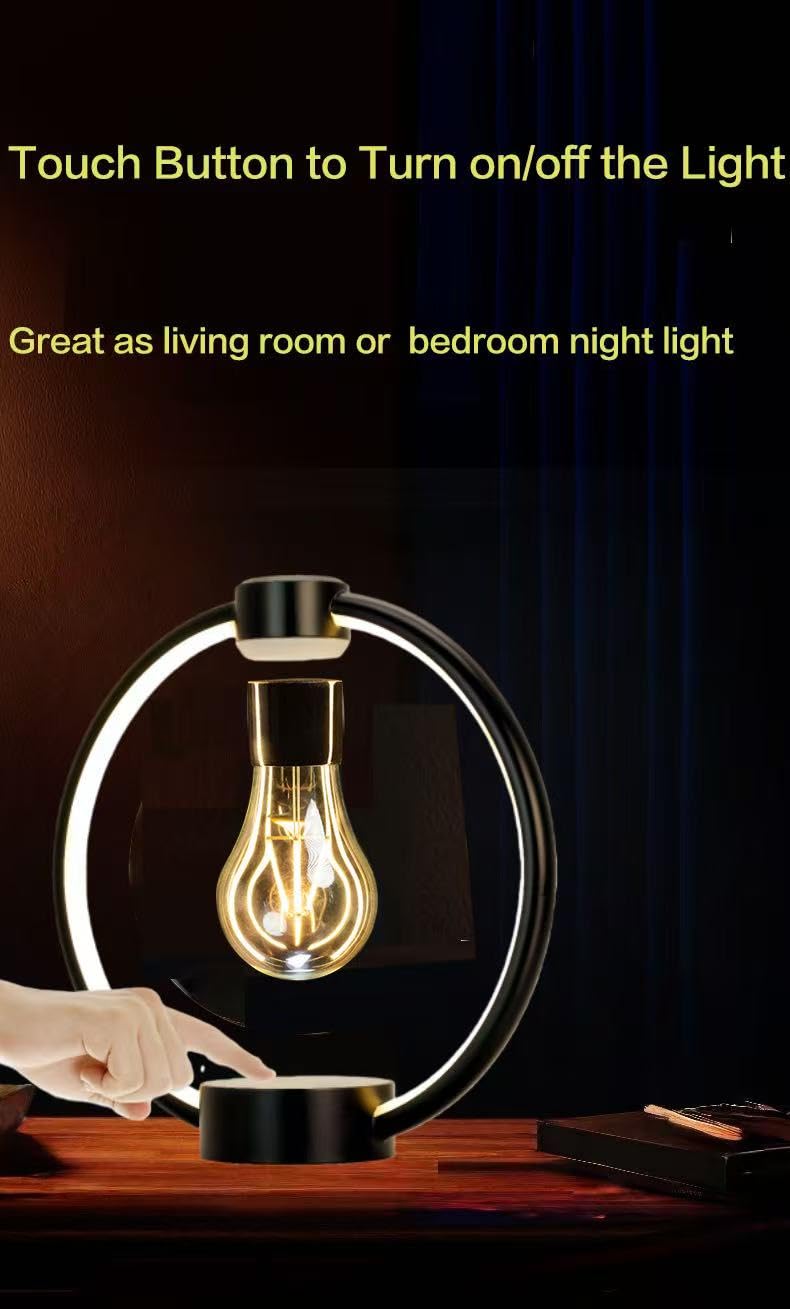 UVEHAS Lampada lunare a levitazione magnetica - Luci notturne lunari 3D fluttuanti e rotanti, lampada lunare LED rotante a levitazione (3 colori