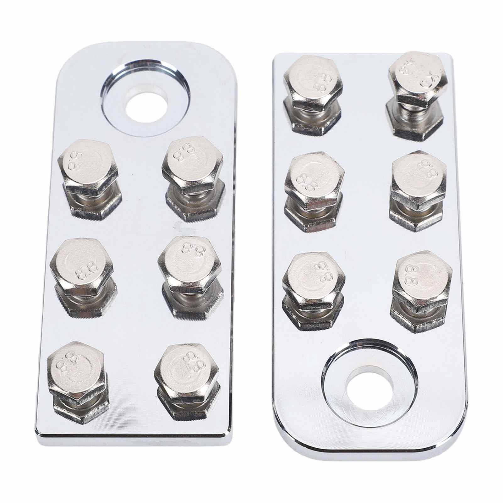Lot de 2 Bornes de Batterie Plates à 6 Points, Borniers en Alliage d'aluminium pour Plusieurs Connexions de Câbles, Connecteurs de Batterie avec Goujons Filetés, Idéal pour l'automobile,