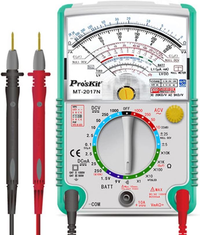 Pointer Multimeter Pros'Kit MT-2017N Protective Function Standard Ohm Test Meter DC AC Voltage Current Resistance Multimeter