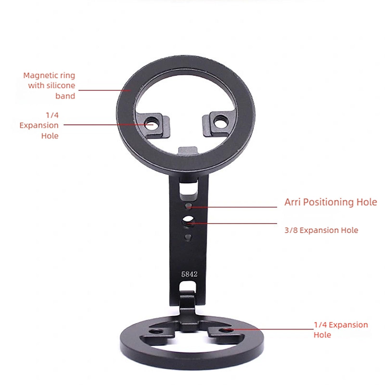 Abrazadera de teléfono común con soporte de zapata fría doble, base de metal estable para transmisiones en vivo, adaptador de zapata fría