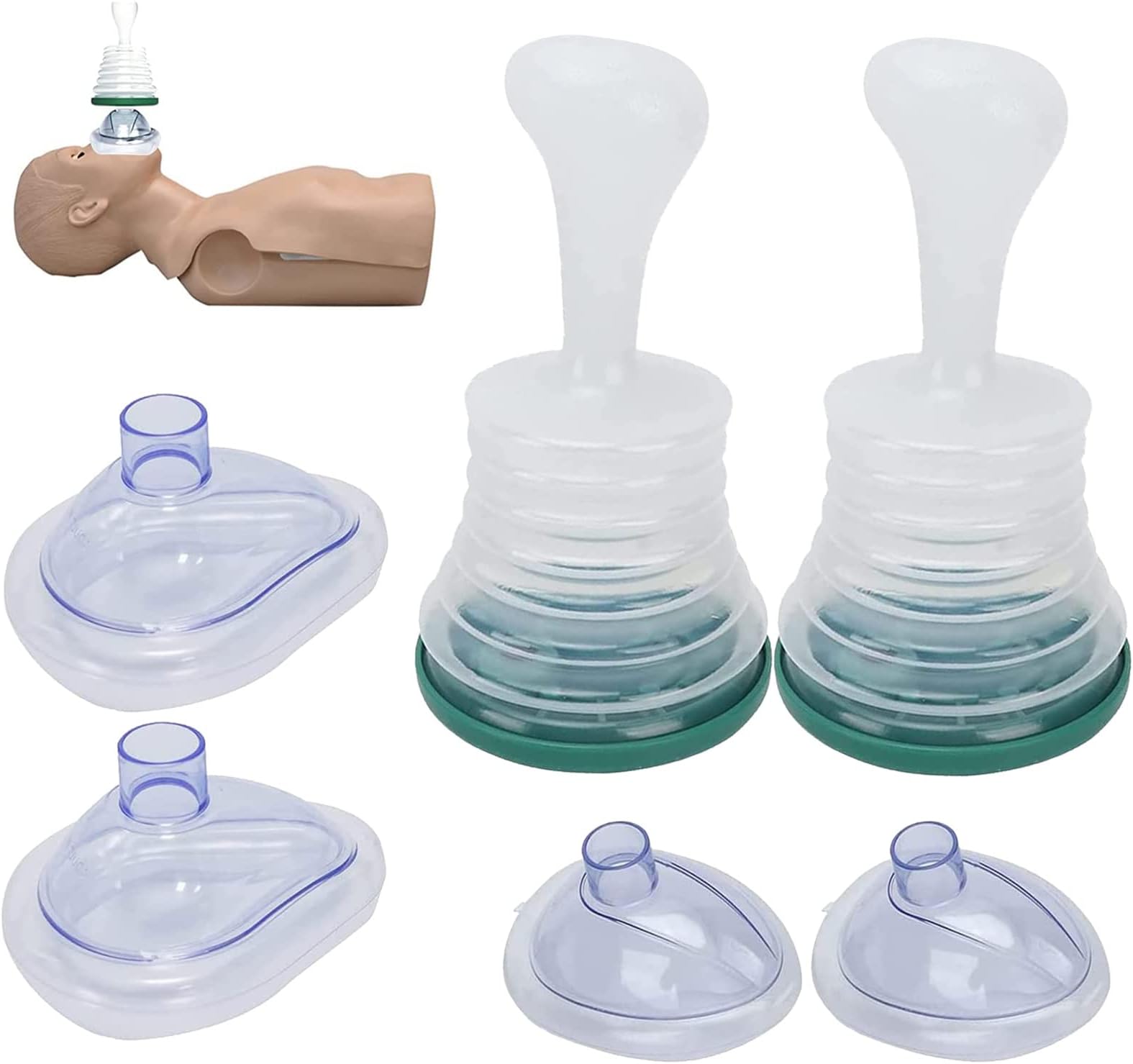 Apcvm6Pcs Choking Rescue Device Choking First Aid Choking Emergency Device Dechoker Anti Choking Device for Kids and Adults 2 Air Compressor, 2 Child Mask, 2 Adult Mask