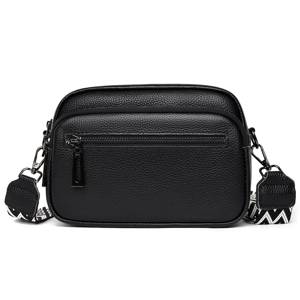DKIIL NOIYBCrossbody Bags for Women, Genuine Leather Cross Body Bag Women with Adjustable Wide Strap Multiple Pockets Handbags & Shoulder Bags