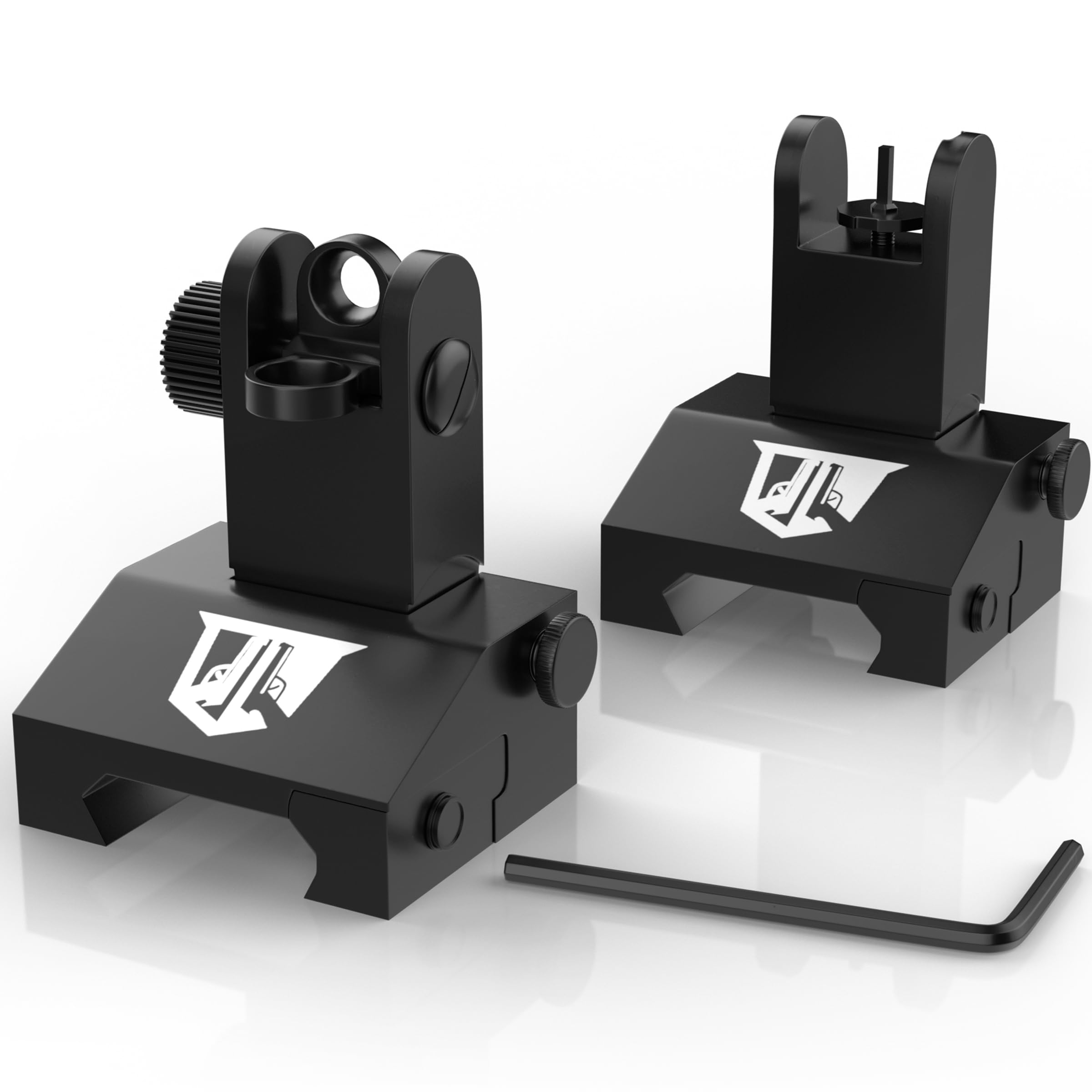 Flip Up Iron Sights - BUIS Flip Up Sights Rail Mounted - Front and Rear Sight Set