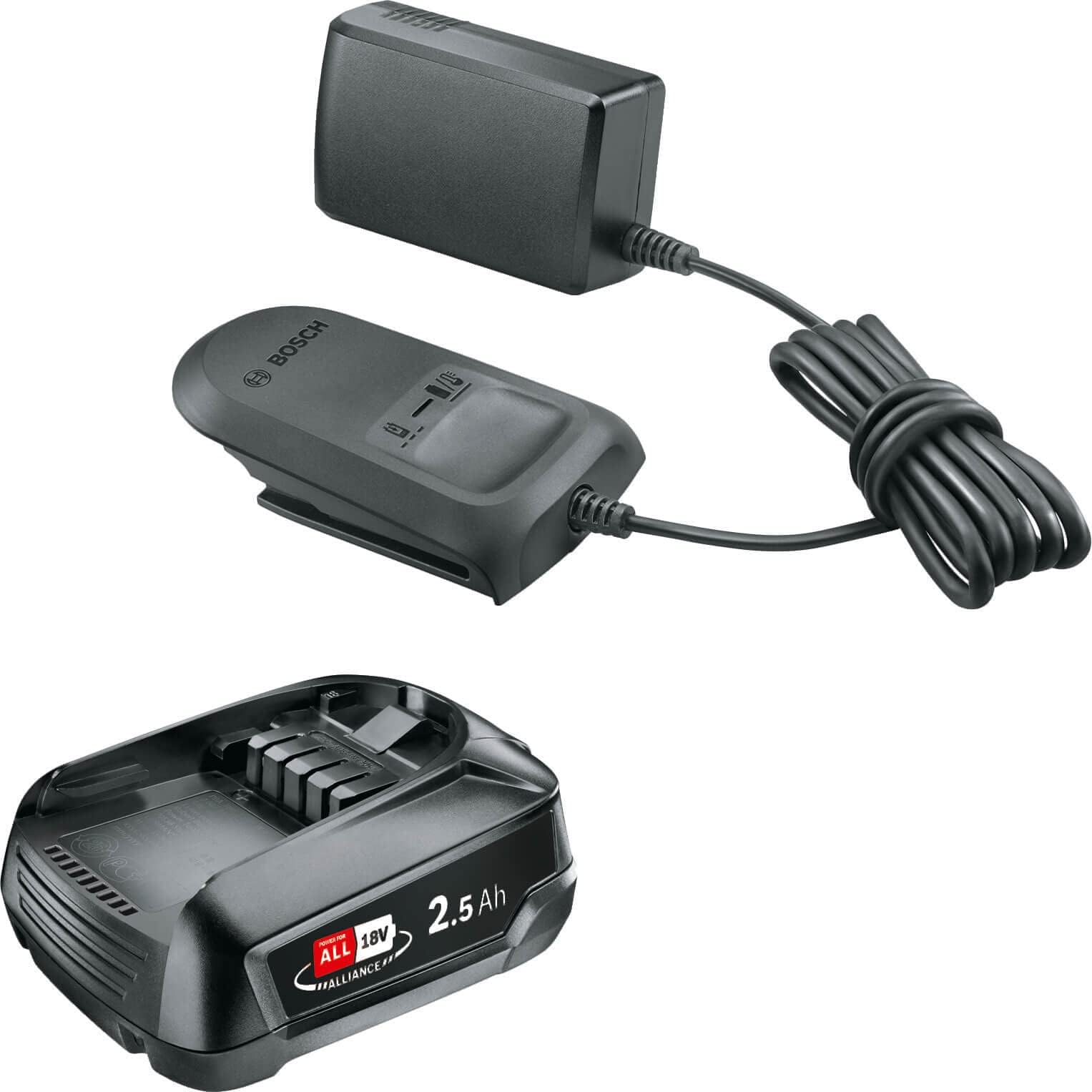 Bosch Basic set of battery and 18 V charger (1 x 2.5 Ah battery; AL 18 V-CV charger in cardboard box)