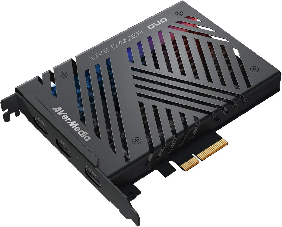 GC570D Live Gamer DUO – PCIe Capture Card with Dual 1080p Inputs, 4K60 HDR Pass-Through, Ultra-Low Latency, Onboard Processing, OBS, Streamlabs, PS5, Xbox, Camera, Windows, PC
