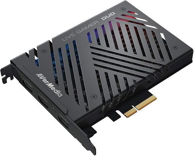 AVerMedia Live Gamer Duo. Dual HDMI Capture Card with 4K HDR and Full HD 240 FPS Pass-through, Ultra Low Latency, suitable for Live Streaming, PS4, Switch, Xbox, Windows and Mac (GC570D)