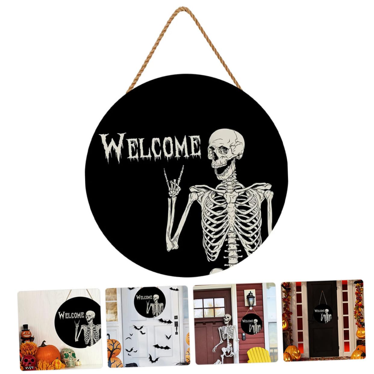 IMIKEYA Lot De 5 Pendentifs Décoratifs en Bois pour Porte Dentrée 30 5 X 35 6 Cm Décoration Festive pour Halloween