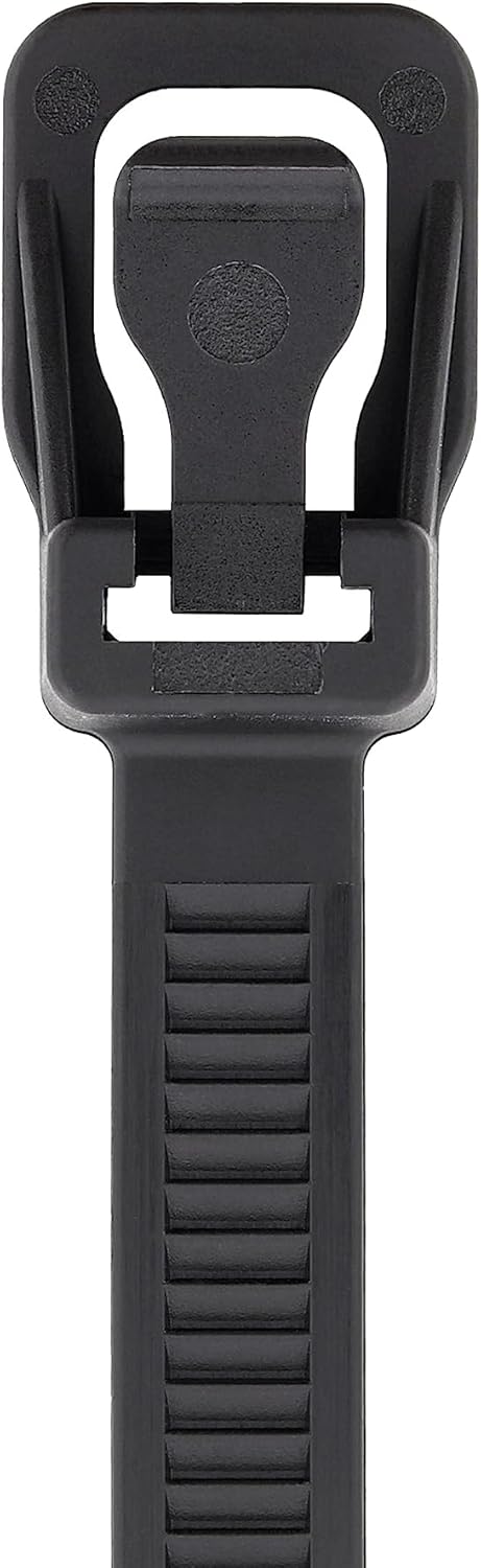 RETYZ 14-Inch Black UV-Resistant Reusable Cable Ties – 100 Pack, 120 lb Strength, Patented Quick-Release, Heavy-Duty Weatherproof for Construction and Agriculture
