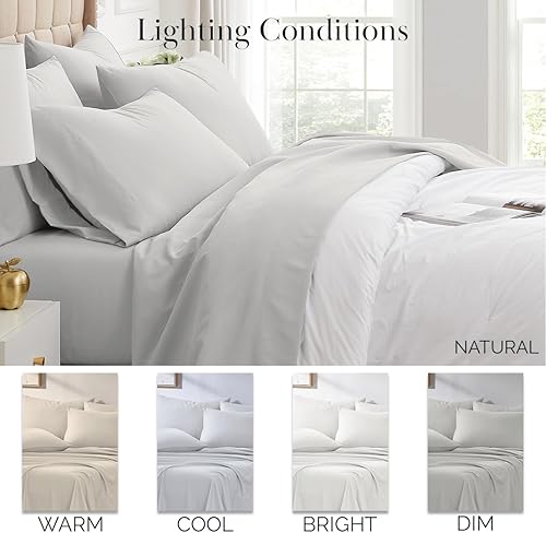 Miniatura 18 de Southshore Fine Living, Inc. Juego de sábanas de 6 piezas, sábanas de bolsillo profundo de 21 pulgadas, sábana bajera de bolsillo profundo, sábana