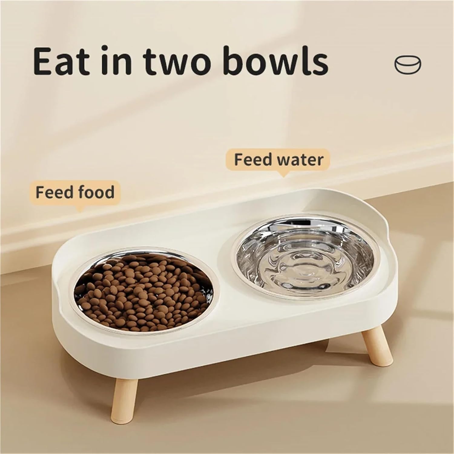 Drop-Proof pet Bowl, Prevents Food from Splashing and Spilling, Suitable for Both Cats and Dogs, Perfect for Home or Travel(Yellow)